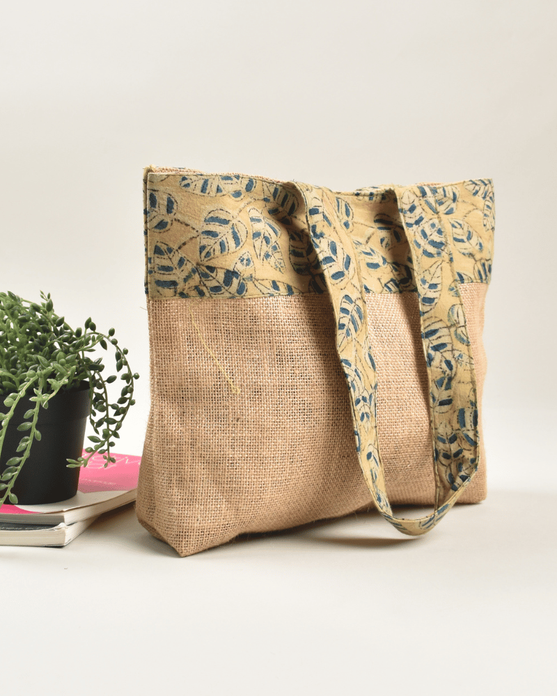 Yellow kalamkari tambulam bag - side