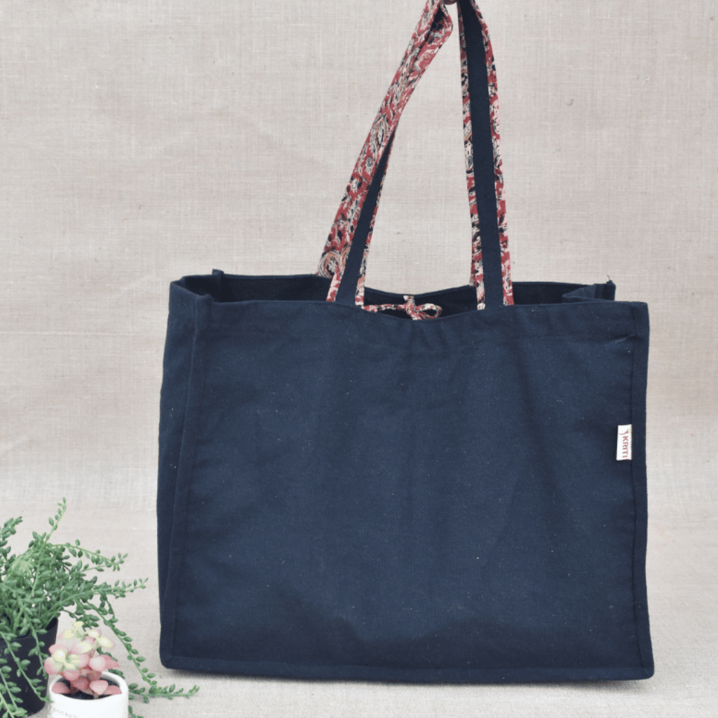 Black strong canvas shopping bag