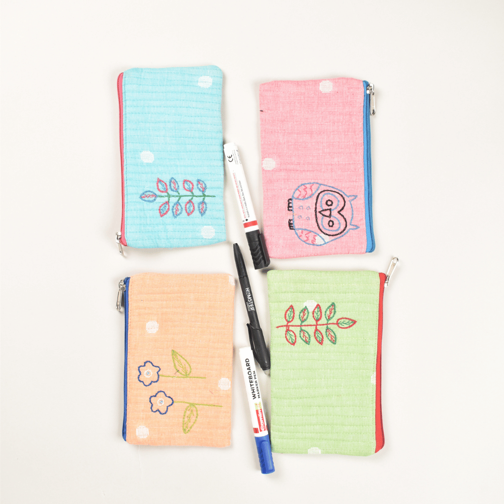 Hand Embroidered Pencil Pouch