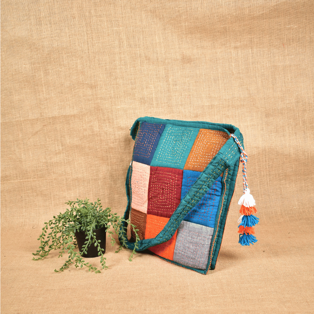 Patchwork Hand Embroidery Sling Bag - side