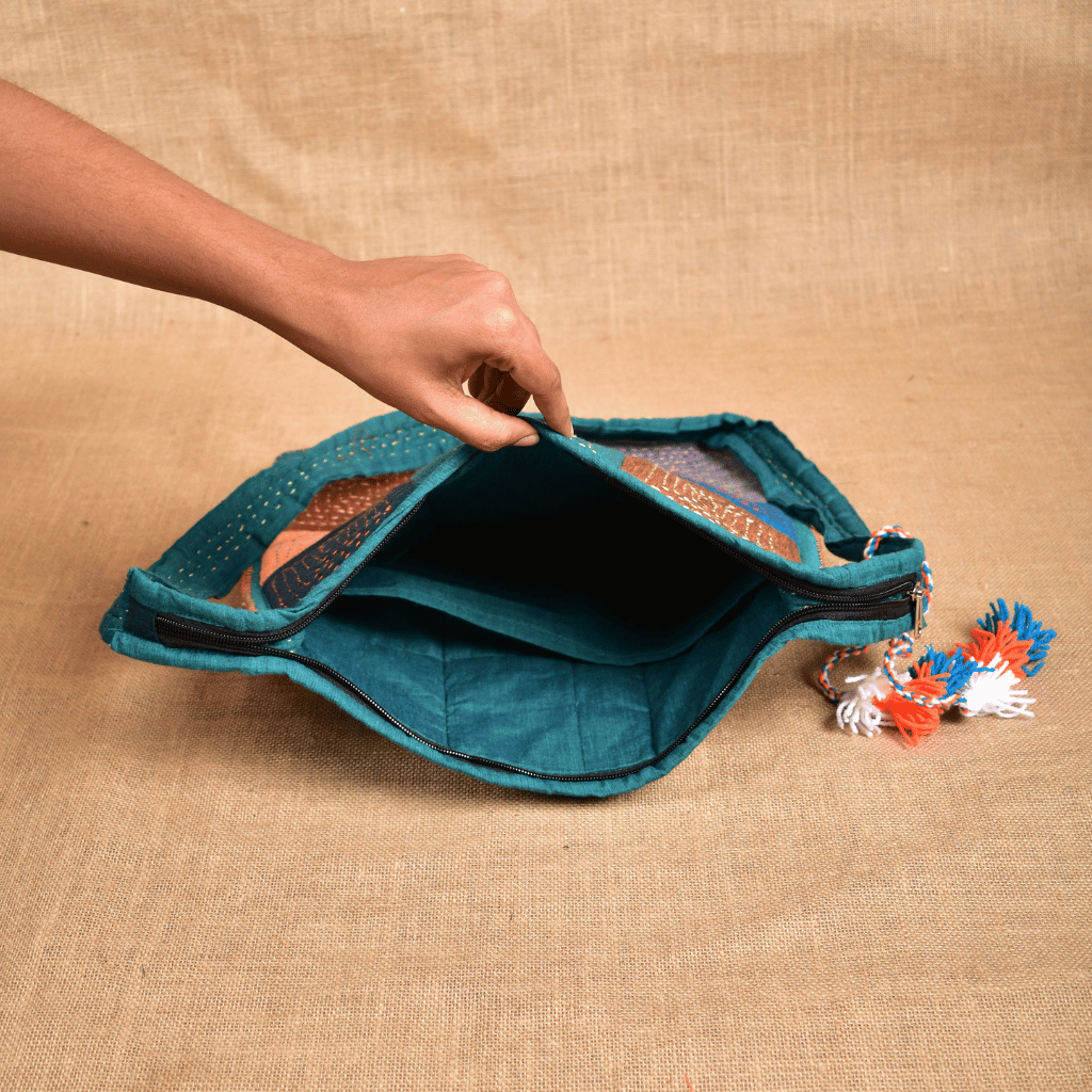 Patchwork Hand Embroidery Sling Bag - inside