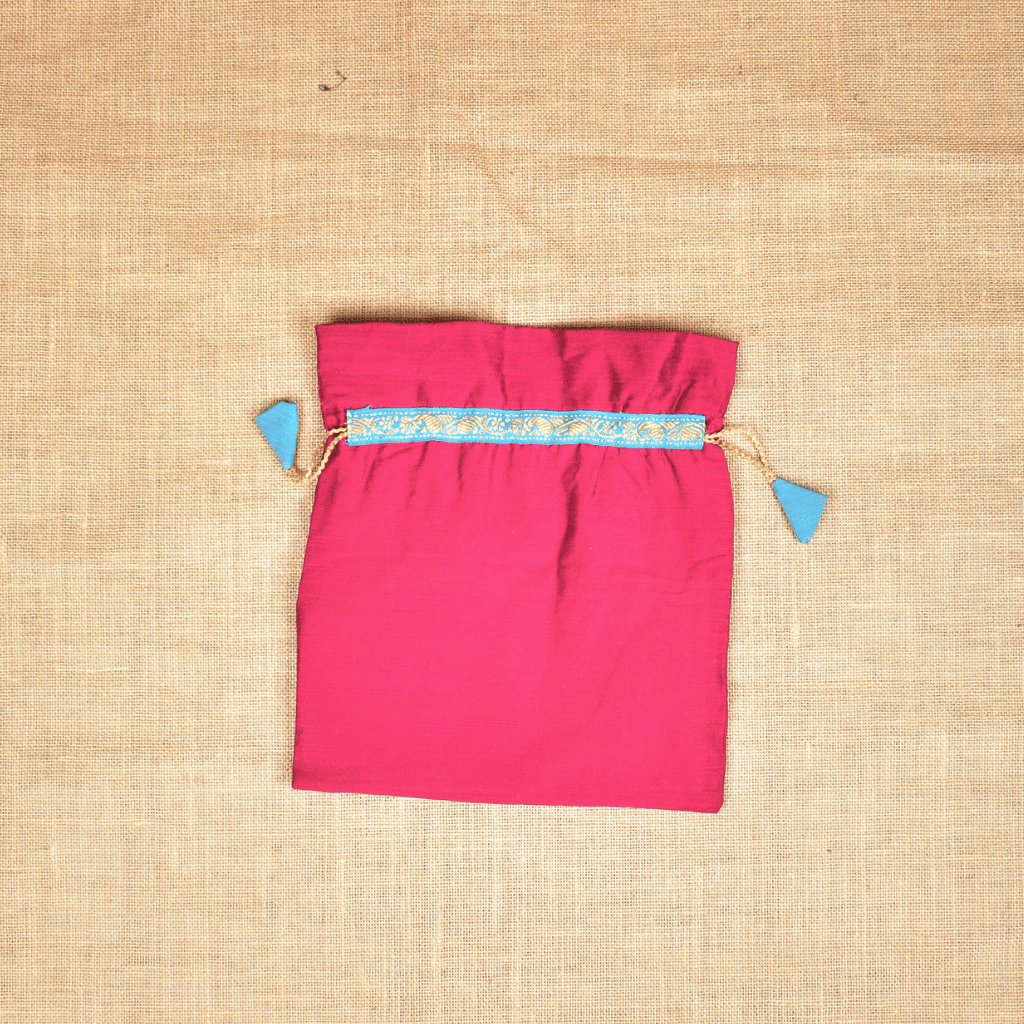 Maroon Silk Potli Bag - use