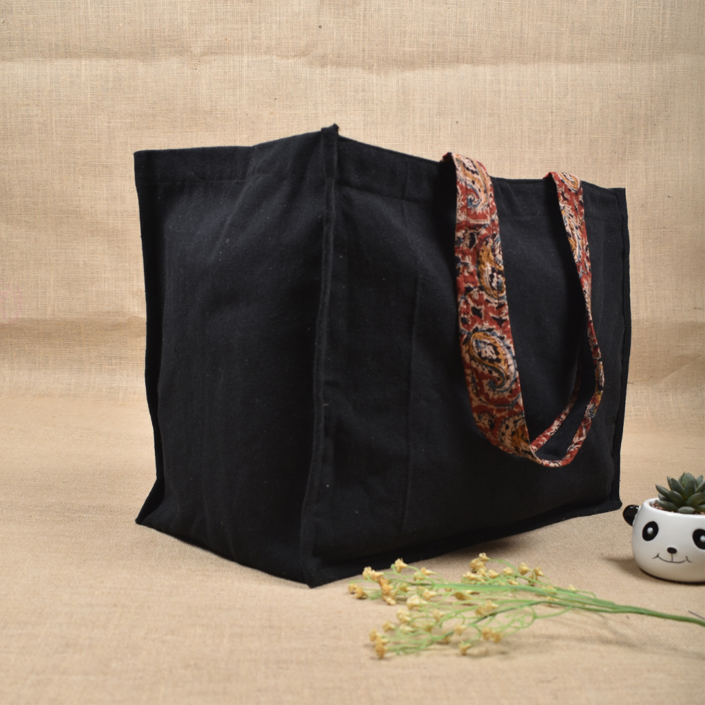 Strong Black canvas shopping bag