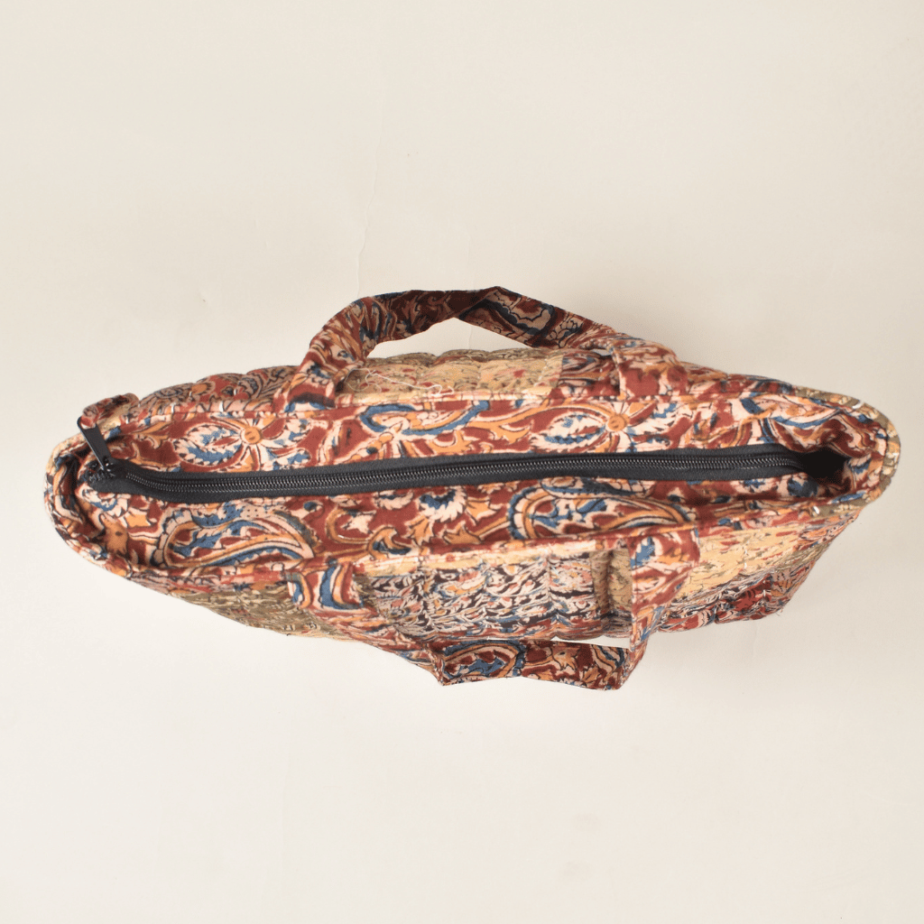 Patchwork quilted tote bag - top
