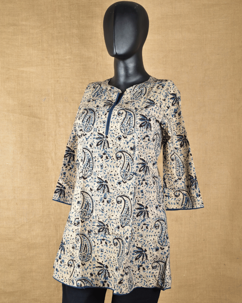 Blue Kalamkari Short Tunic