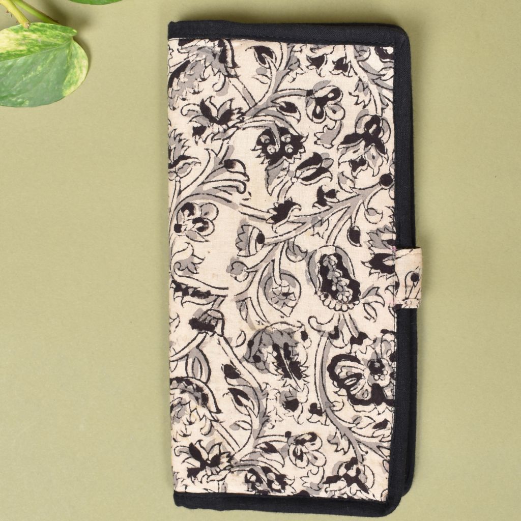 Black kalamkari ladies wallet