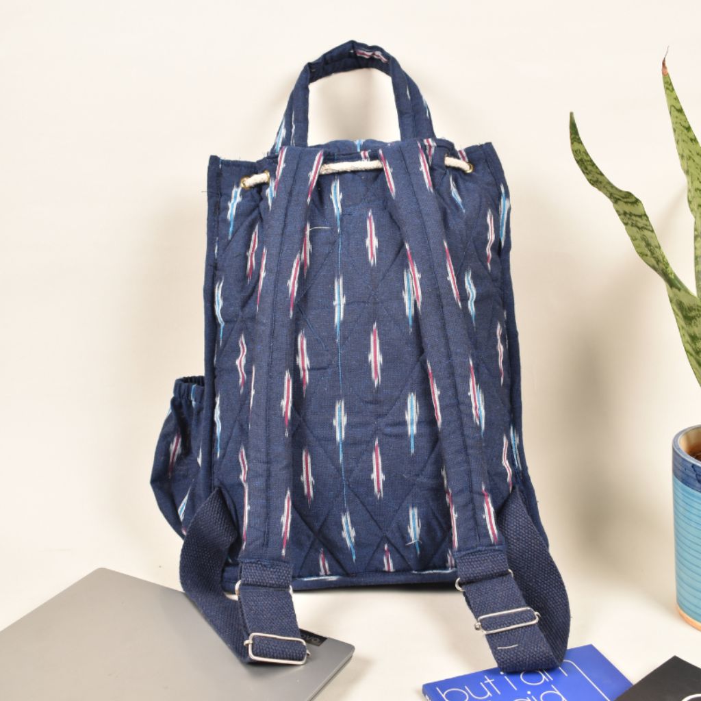 Quilted backpack bag to fit 15" laptop - back