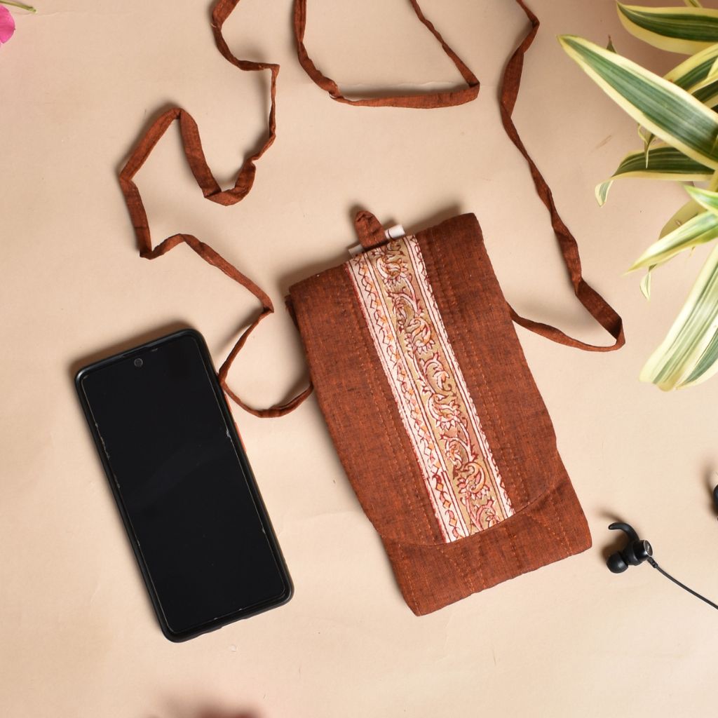 Buy Rust Cell Phone Pouch from Kritikala