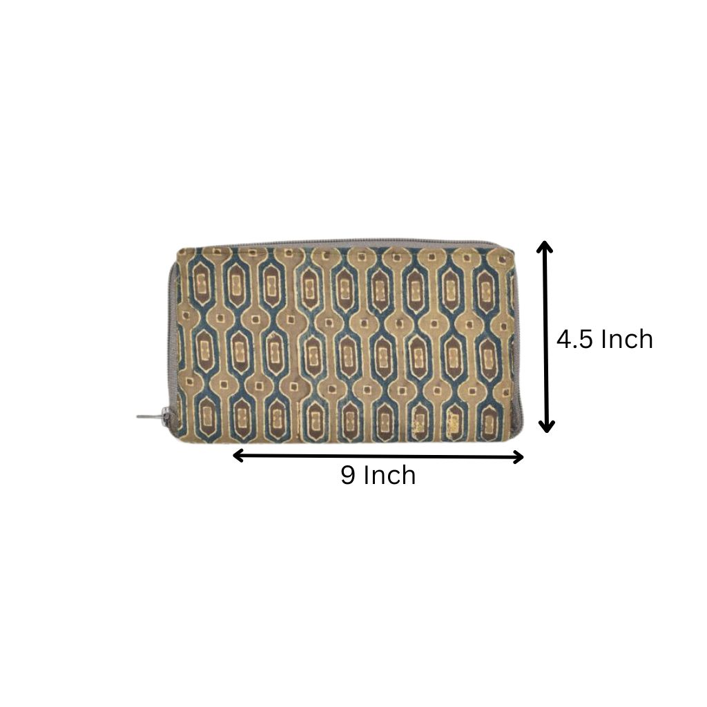 Green ajrakh ladies wallet - dimensions