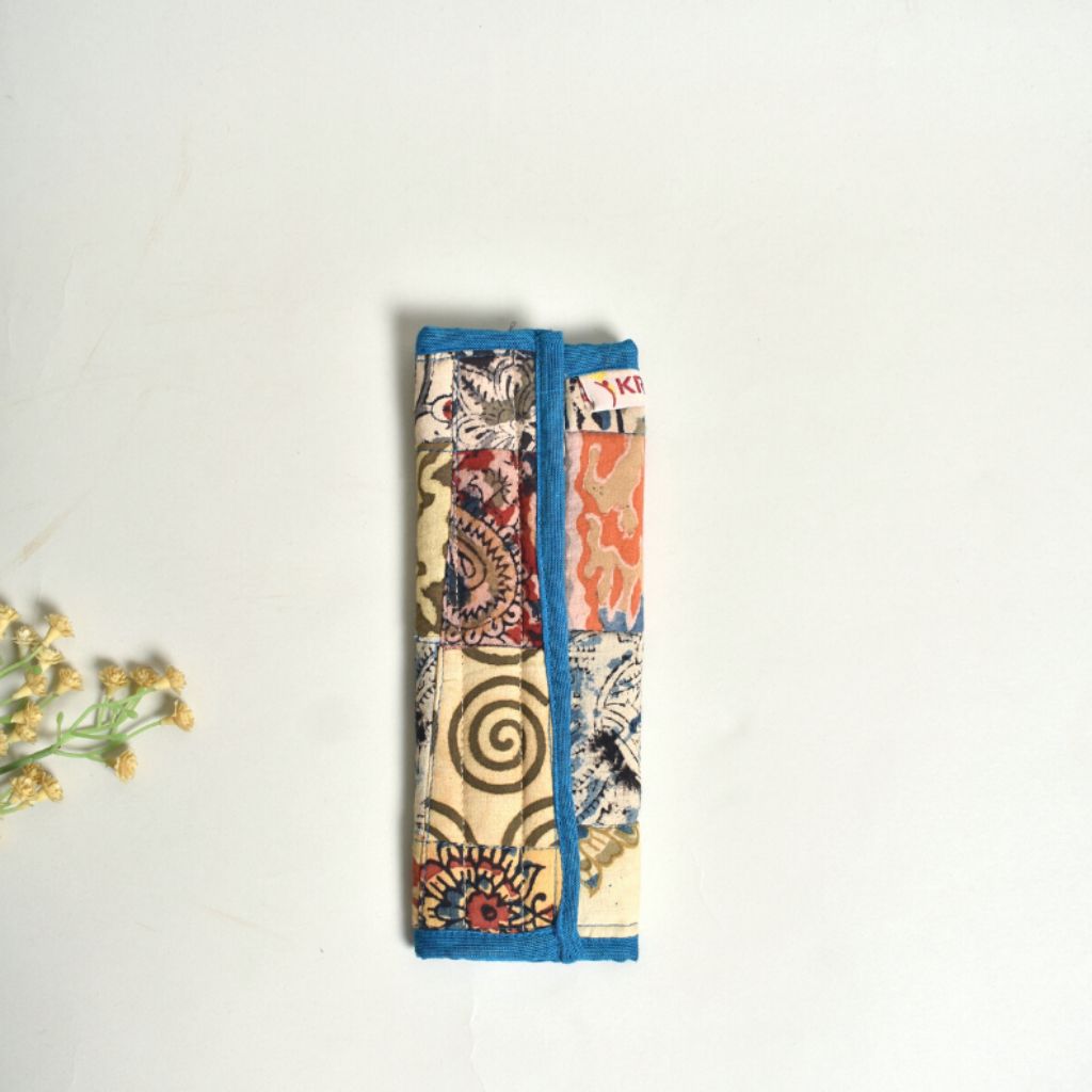 Fridge door handle cover or car seat belt shoulder pad in blue cotton