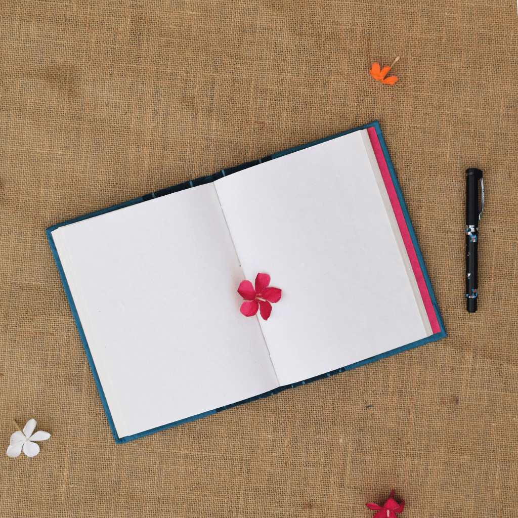 Ikat handmade paper diary and embroidery cover