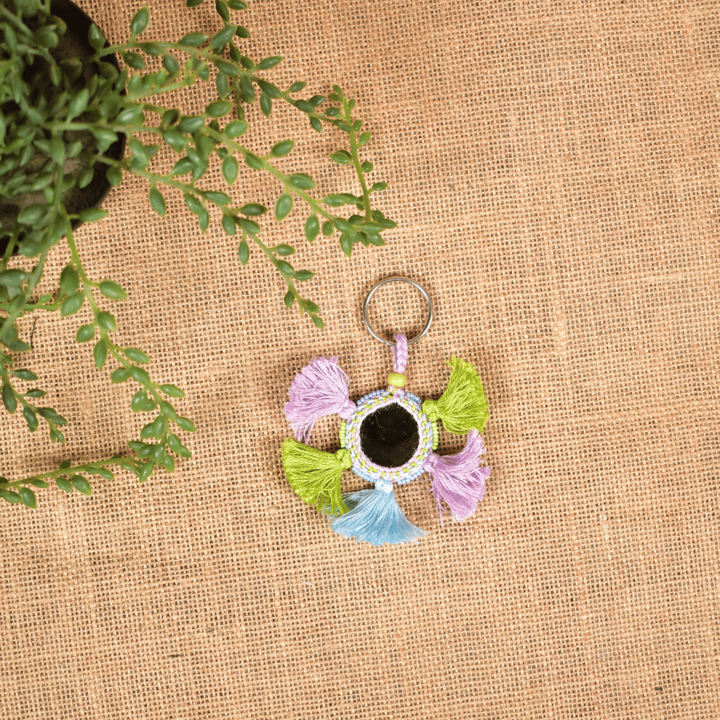 Handmade Lambadi Key Chain with Pastel Color Tassels