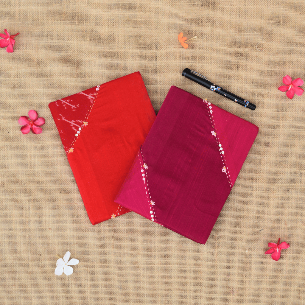Silk handmade paper diary and embroidery cover - kritikala