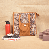 Maroon Kalamkari Quilted Tote Bag - front