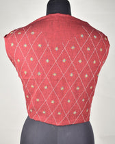 Jaal' Maroon Cotton embroidered blouse 
