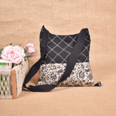 Black and White Kalamkari Sling Bag - Hand Embroidery