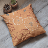 Yellow embroidery cotton cushion cover 