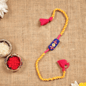 Blue Embroidery Handloom Rakhi