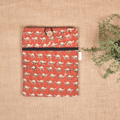 Ipad Sleeve in Rust Kalamkari Cotton - Front