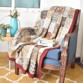 Patchwork single dohar with maroon border - front