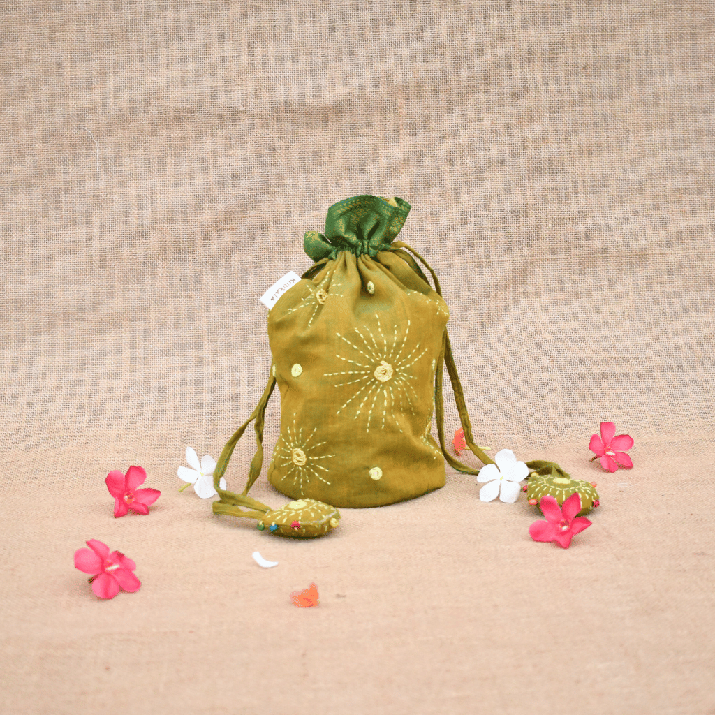 Festive yellow potli bag – Kritikala