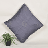 Grey embroidery cushion cover - front 
