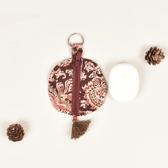 Lip balm brown kalamkari pouch - Front