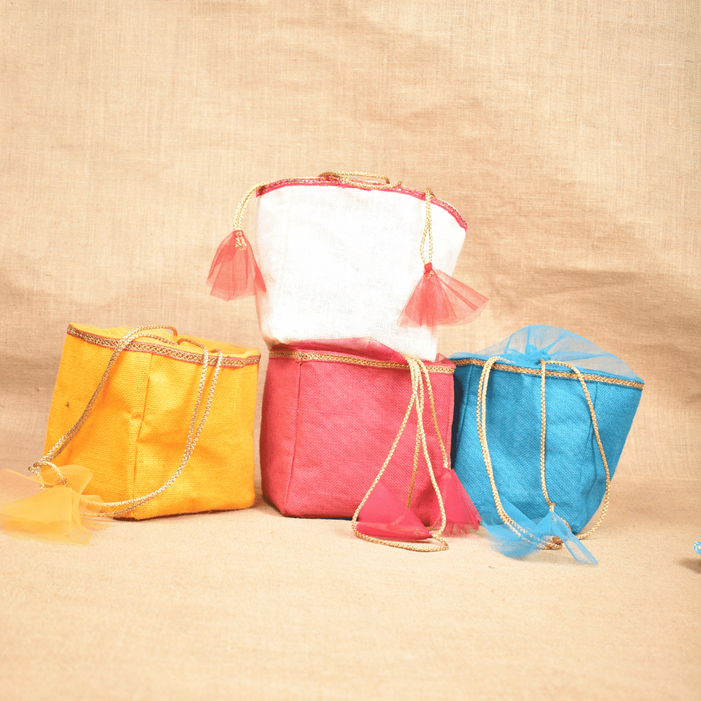 Hamper packing Jute potli with net - Kritikala