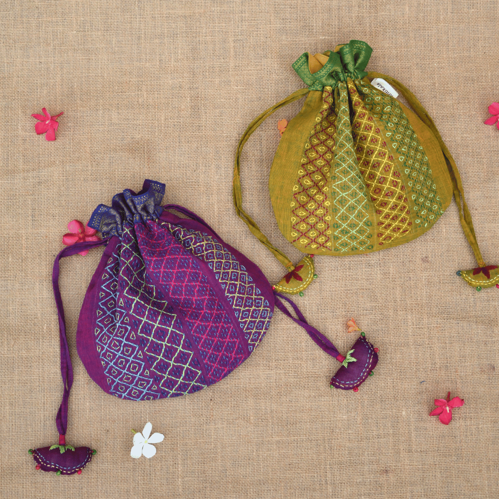Bulk pack U Shape potli bags with Banjara embroidery