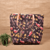 Black Tapti Hand Quilted Large Tote Bag - front