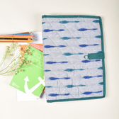 Grey Ikat cotton file folder