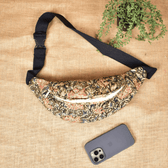 Fanny Bag or Waist Bag in Green Kalamkari - front