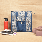 Blue Kalamkari Quilted Tote Bag - front