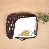 Black ikat sarees storage bag with sleeves 