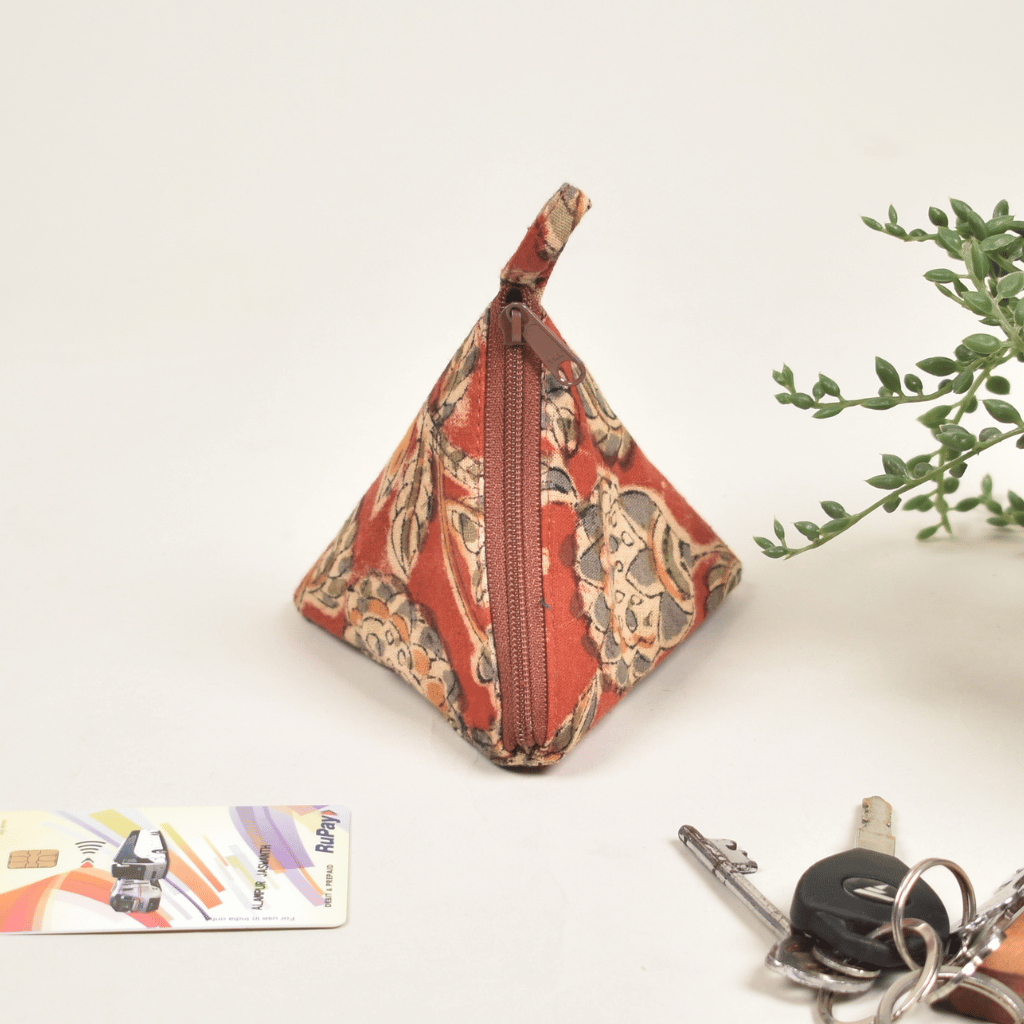 Red Kalamkari Small Coin Purse
