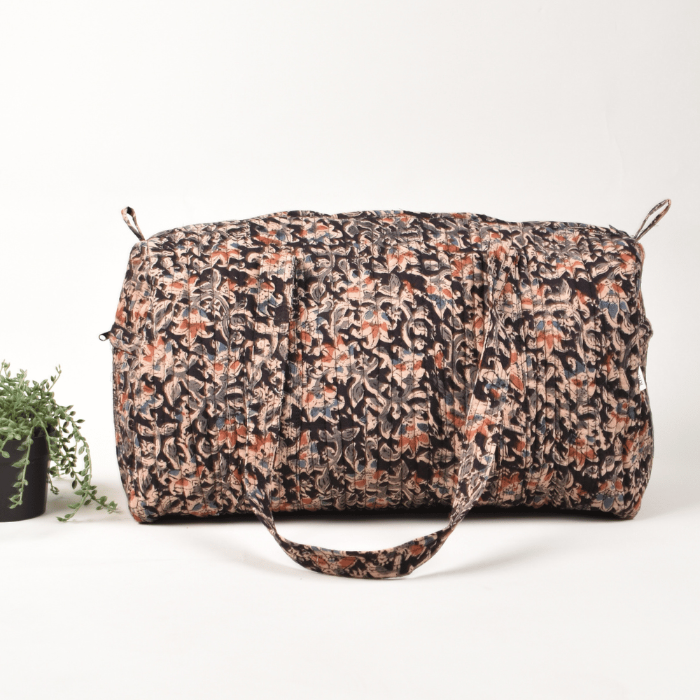 Black Kalamkari Duffel bag - front