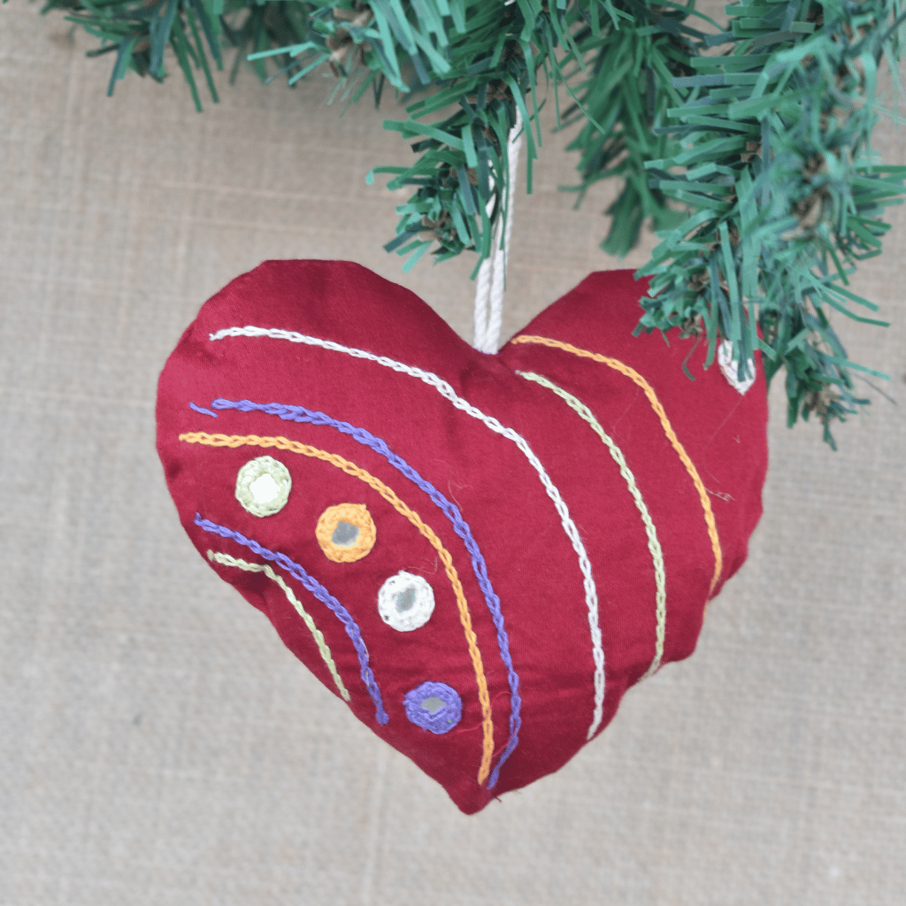 Red heart Christmas Ornament