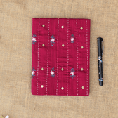 Maroon handmade paper diary and mirror embroidery cover