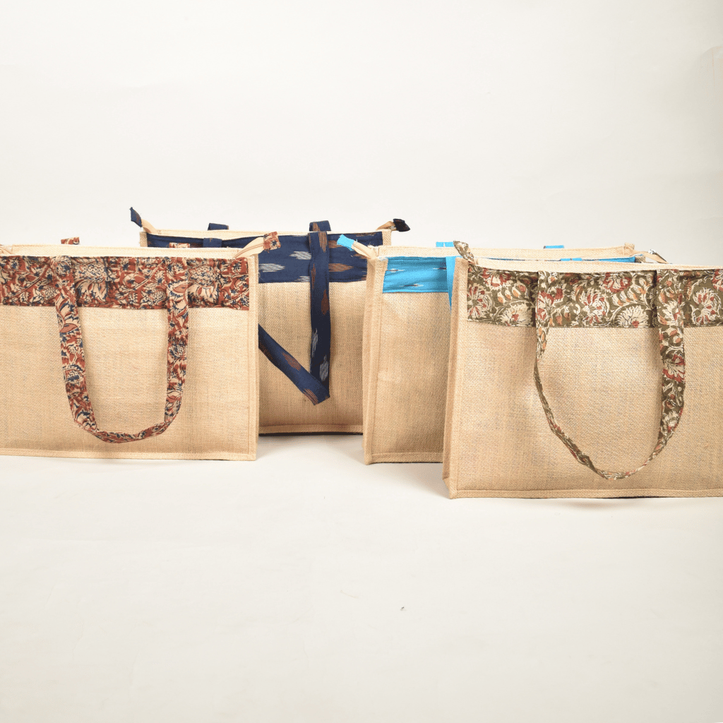 Classic Jute Bag With a Kalamkari Design
