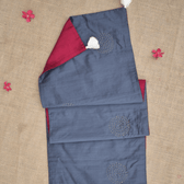 Maroon & Grey Silk reversible festive table runner - Kritikala