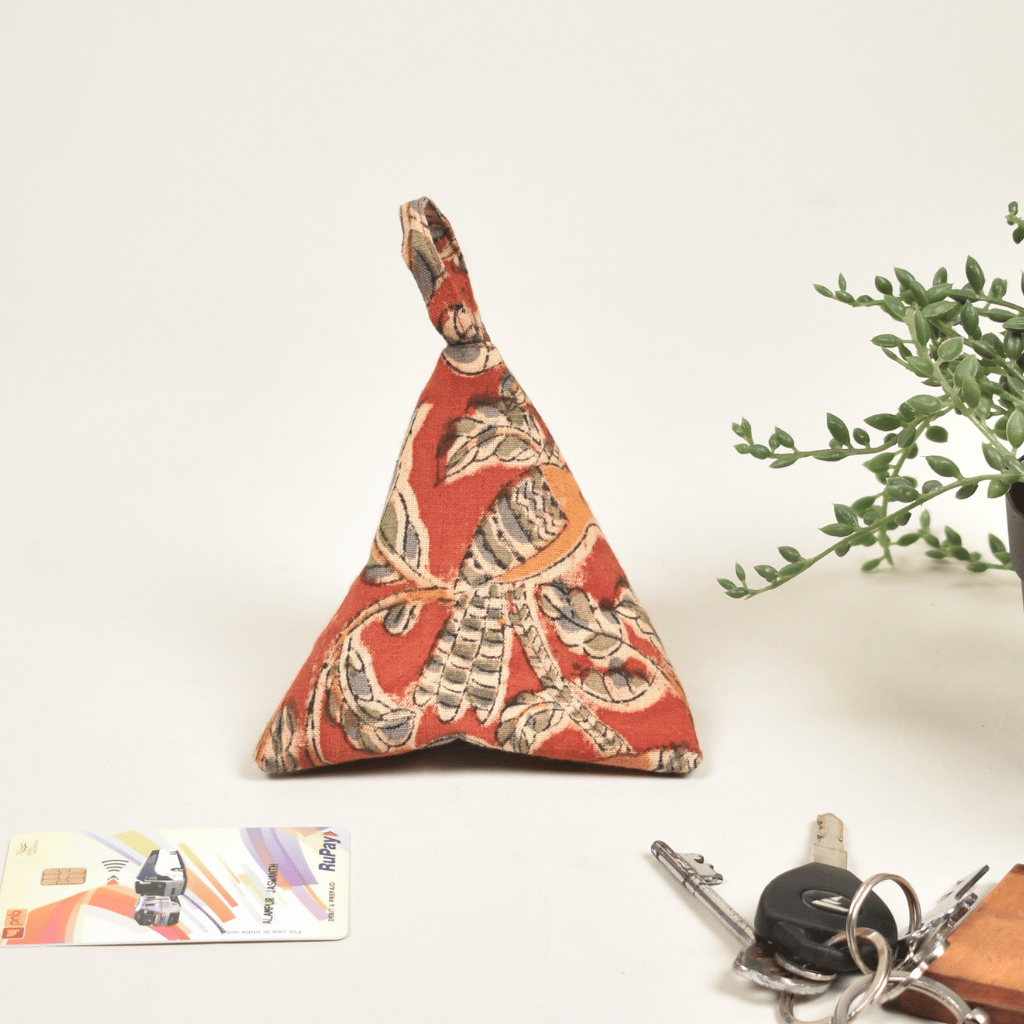 Red Kalamkari Small Coin Purse