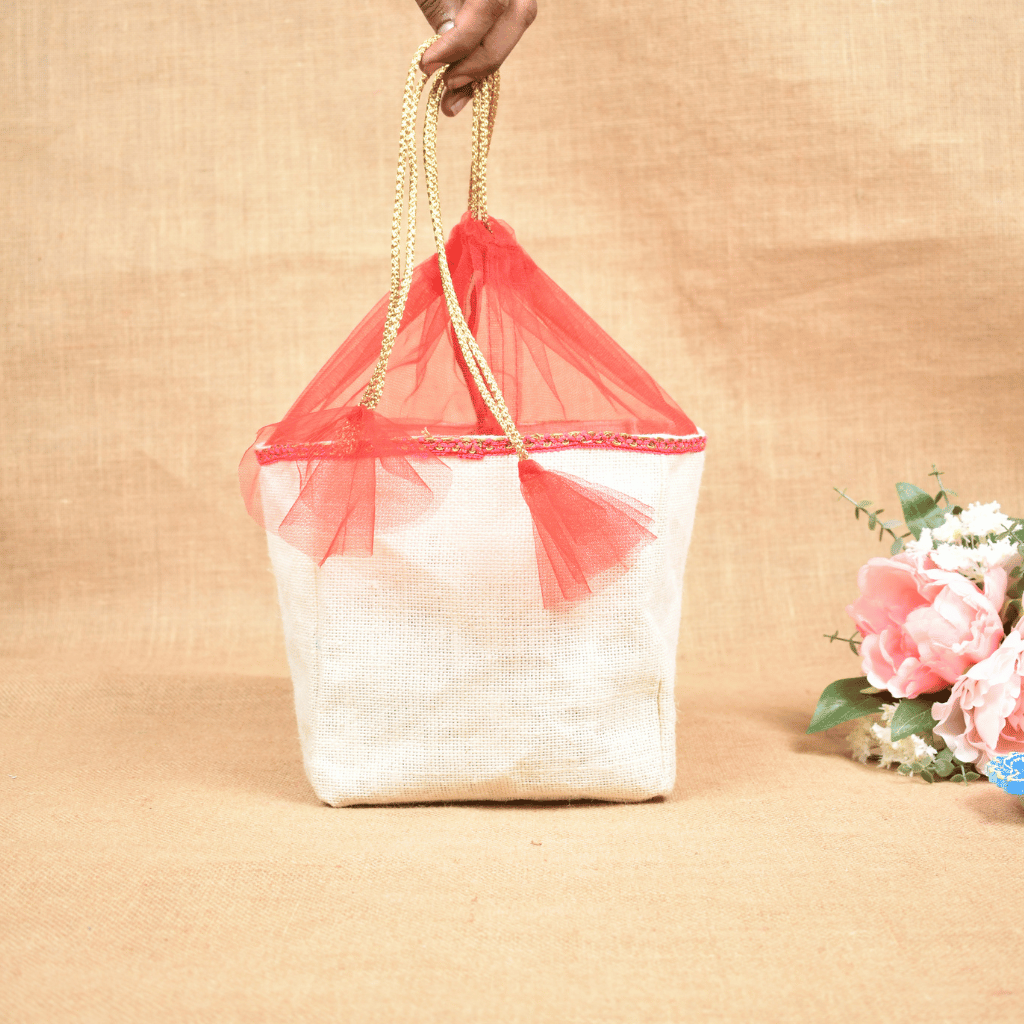 Off-White Jute Potli Bag - Kritikala