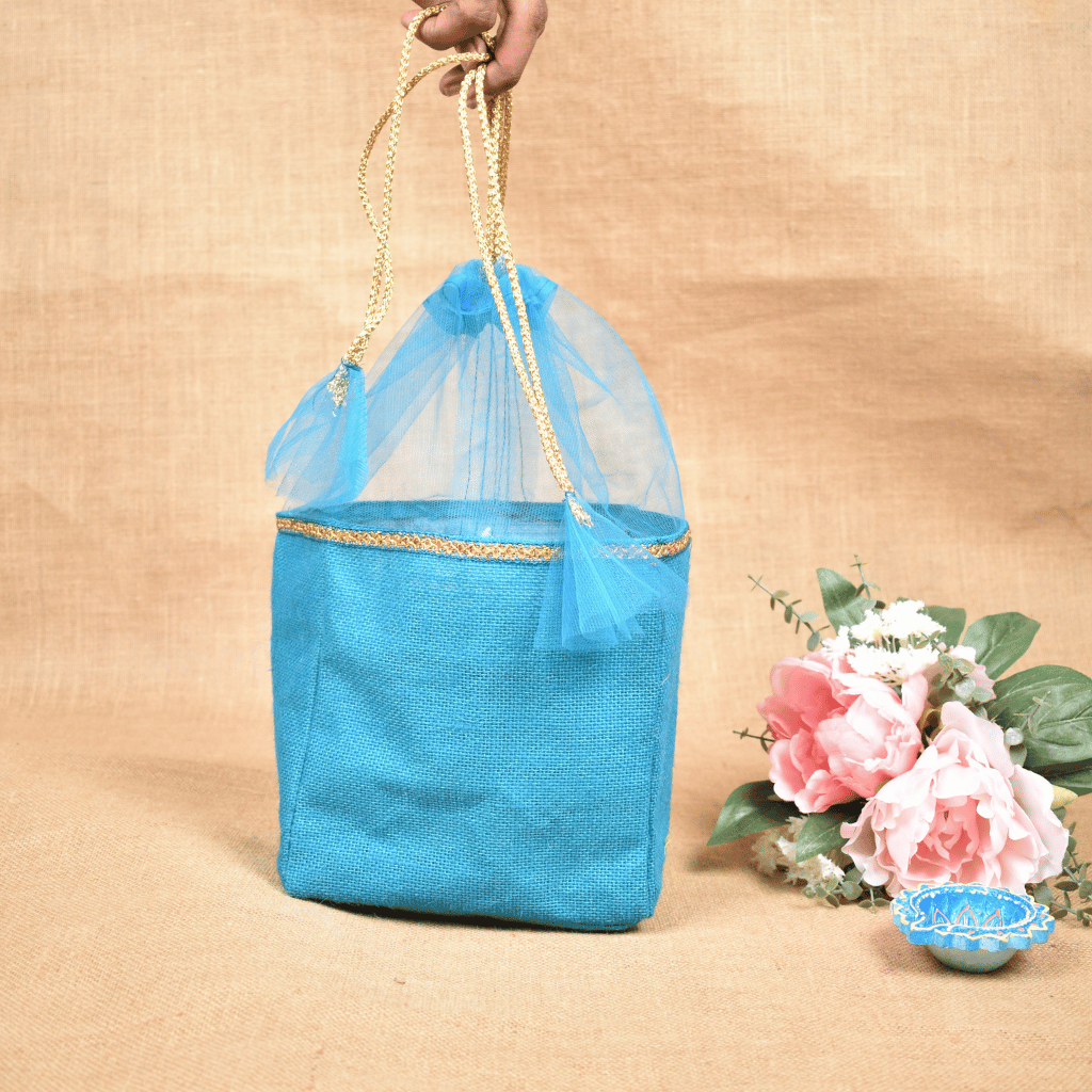 Blue Jute Potli Bag - Kritikala