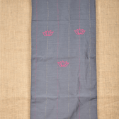 Grey Silk lotus pool embroidery festive table runner - front