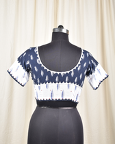 Blue ikat embroidered blouse - back