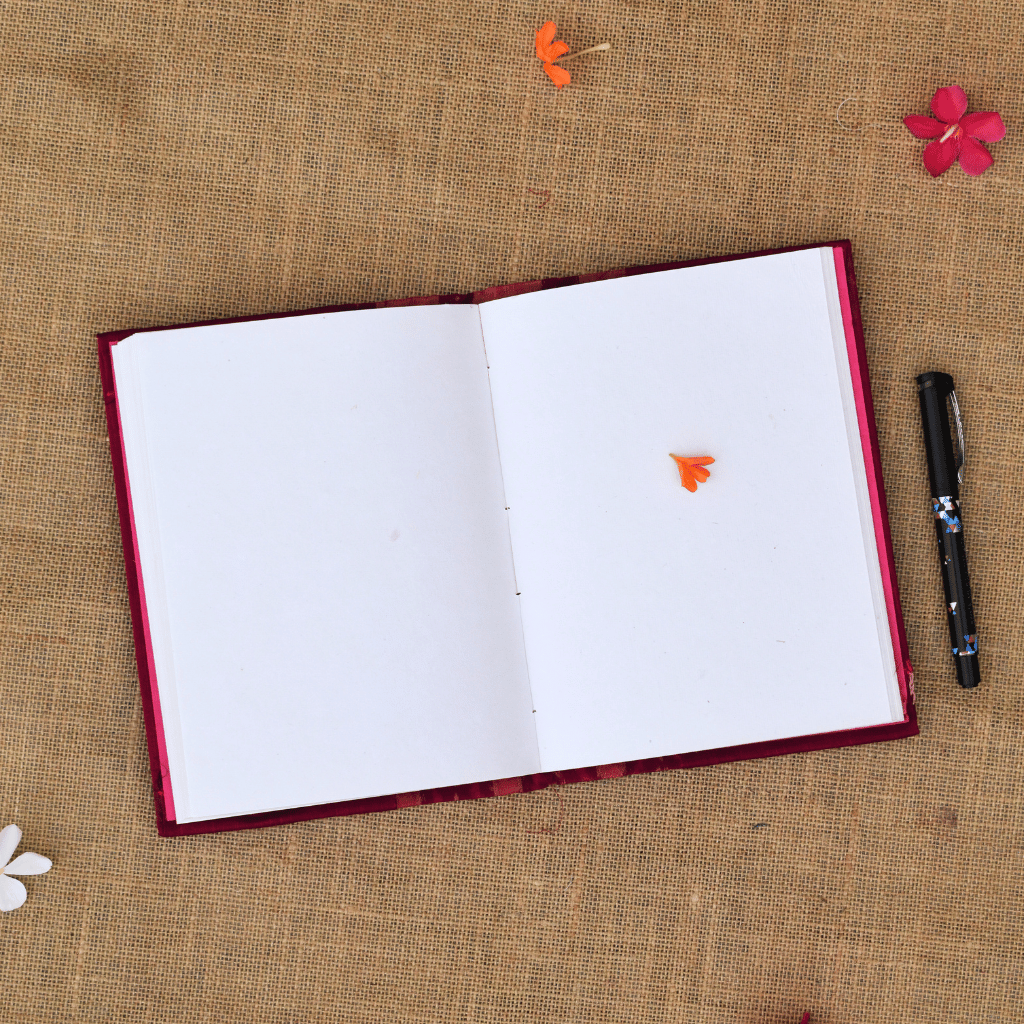 Purple Ikat handmade paper diary and embroidery cover - Kritikala