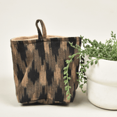 Black Ikat Flower Pot Cover - pack