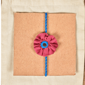 Pink Flower Embroidery Handloom Rakhi