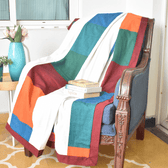 Patchwork single dohar with maroon border - back