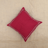 Maroon Embroidered Mangalagiri Cotton Cushion Cover 